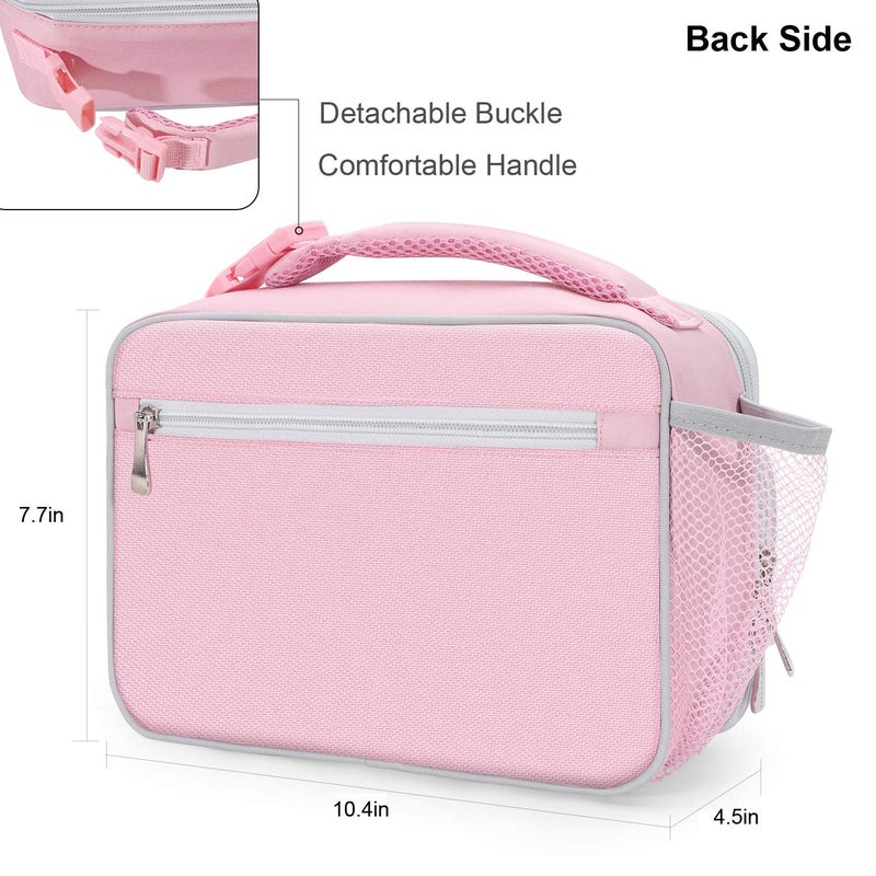 Amersun Lunch Box for Women, Sturdy Insulated Lunch Bag with Padded Liner, Sand Pink, 2 Pockets - Image 4